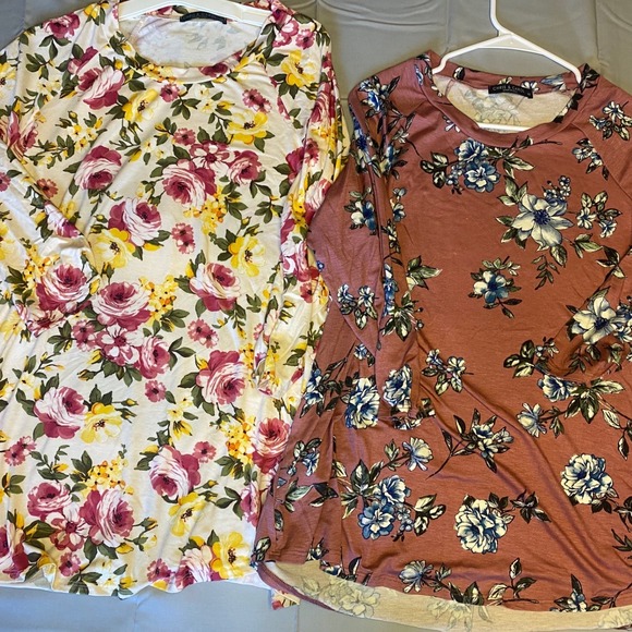 Chris & Carol Floral Tunic Tops Women 1X Multi Color Excellent Bundle 2pk USA - Picture 9 of 9
